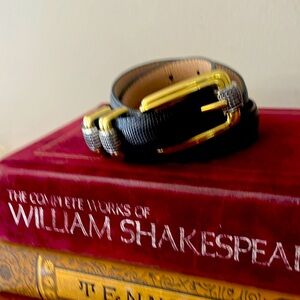 Brighton Belt with Gold and Silver tone Buckle Size 30 medium.